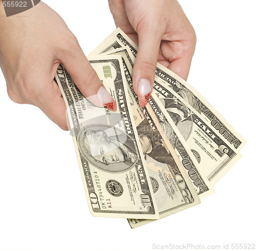 Image of money in woman hands
