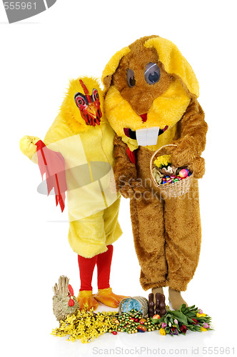 Image of Easter bunny and chicken 