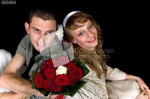 Image of Young happy wedding couple