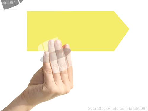 Image of arrow in a hand