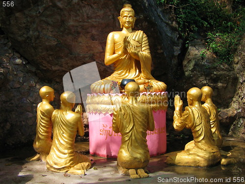 Image of The Buddha and his students. Luang Prabang. Laos