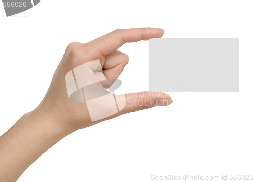 Image of card in female hand