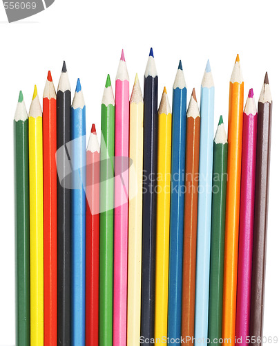 Image of colored pencils on white
