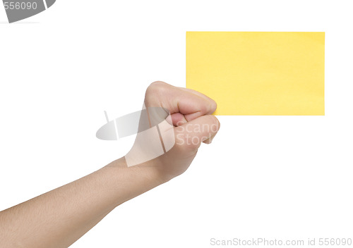 Image of fist and paper card