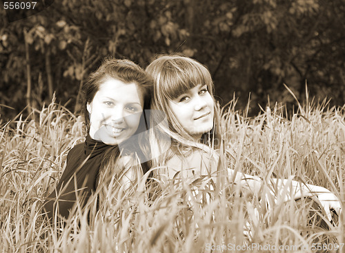 Image of girls in grass