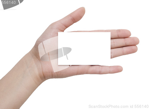 Image of paper blank in a hand