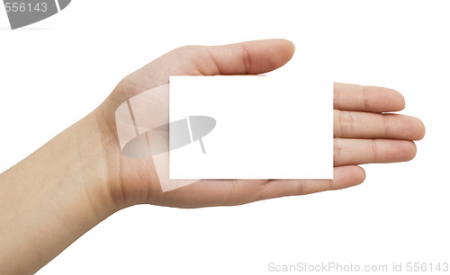 Image of paper card in a hand