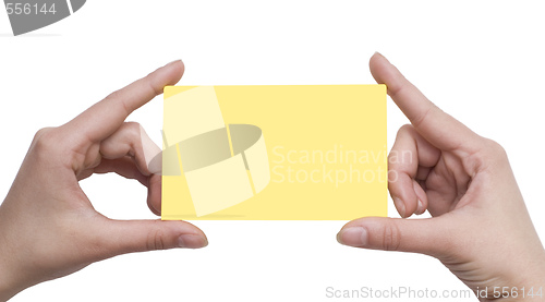 Image of paper card in a hands