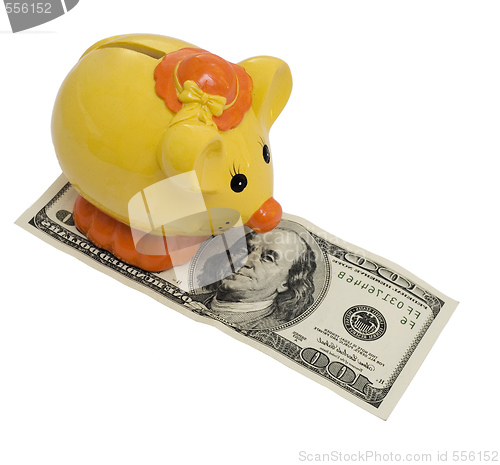 Image of piggy bank and dollars