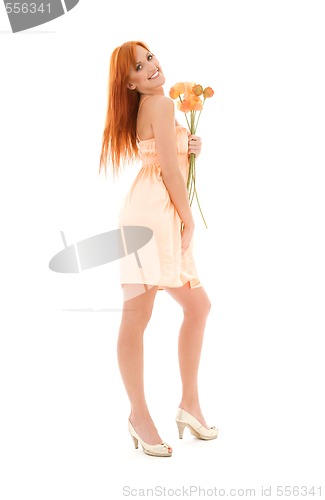 Image of redhead with flowers