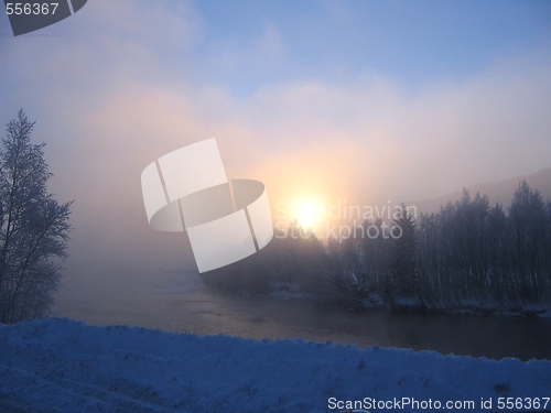 Image of Morning fog on river