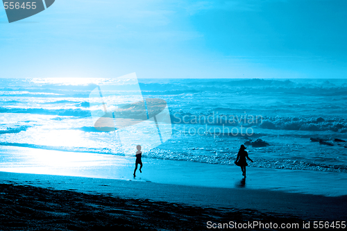 Image of blue ocean evening