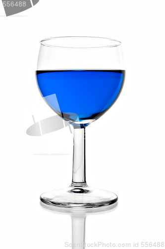Image of wineglass with blue liquor