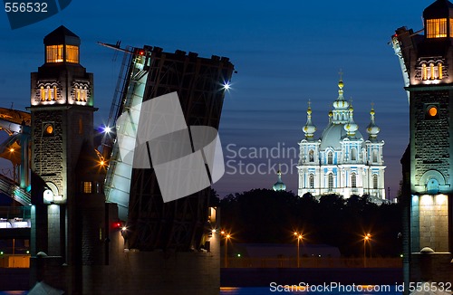 Image of Smolny cathedral and drawbridge