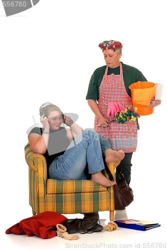 Image of Housewife with lazy daughter