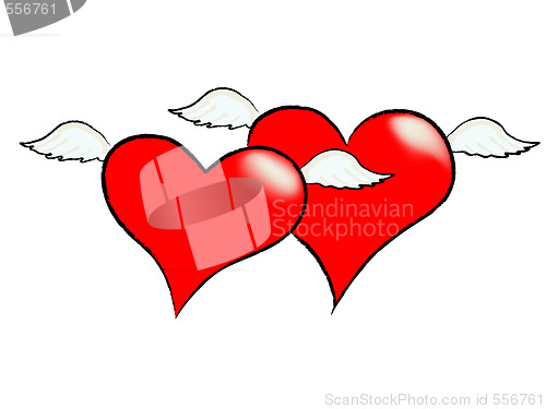 Image of flying hearts