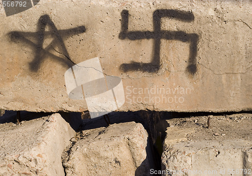 Image of star and swastika