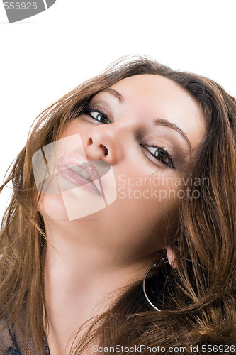 Image of Portrait of the young beautiful woman. Isolated 