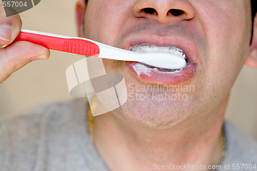 Image of Brushing His Teeth