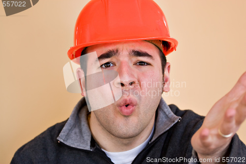 Image of Frustrated Construction Worker