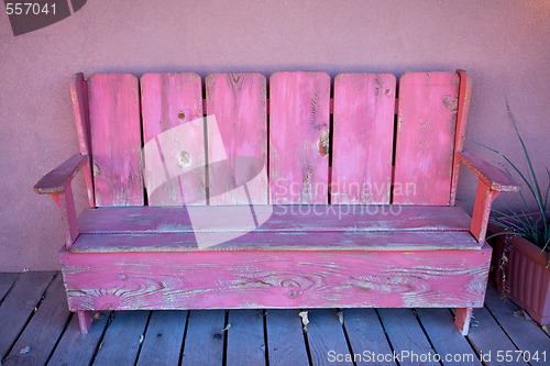Image of Pink wooden bench