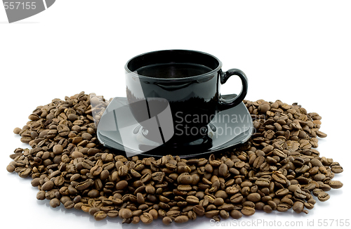 Image of Cup and coffee beens