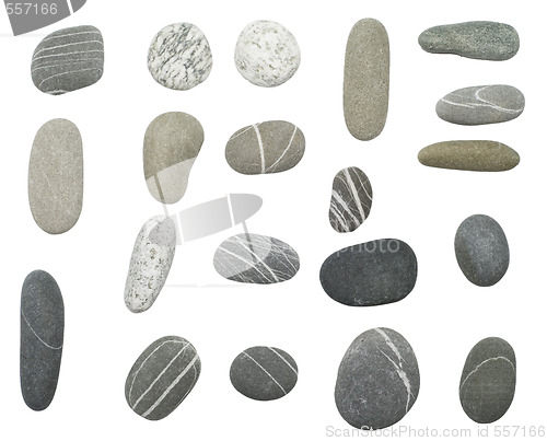 Image of pebbles on white