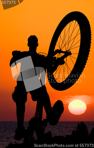 Image of mountain biker silhouette