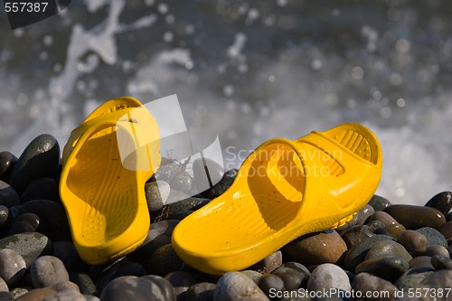 Image of slippers on the beach