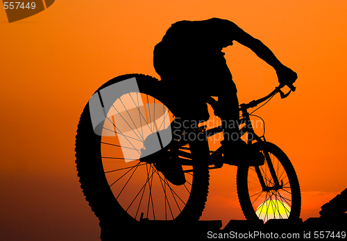 Image of mountain biker silhouette