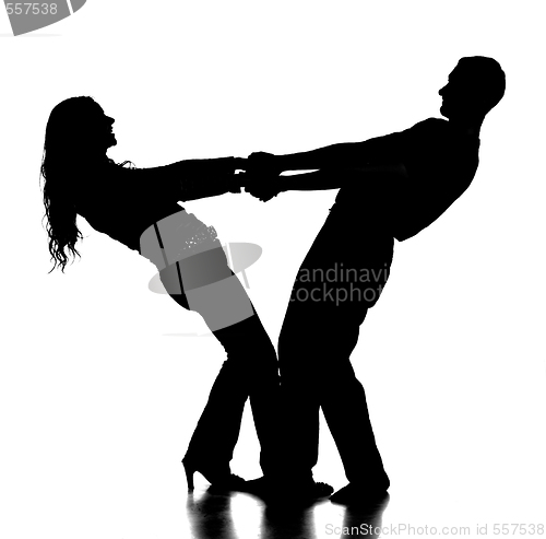 Image of silhouette of happy pair