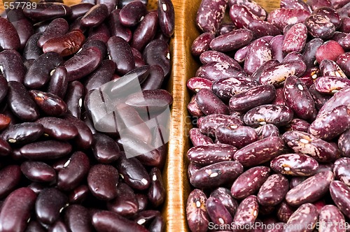 Image of Kidney beans in wooden dish