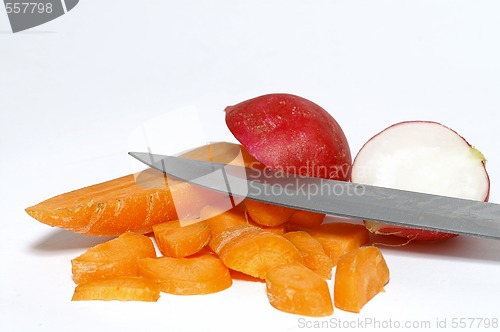 Image of Carrot and radish vegetable stillife