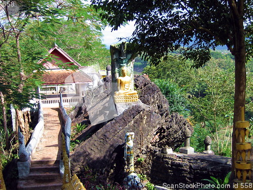 Image of Hill top temple. Luang Prabang. Laos