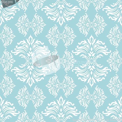 Image of cyan floral curl