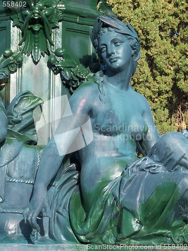 Image of fountain decorative goddess statue