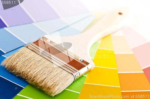 Image of Paint brush with color cards