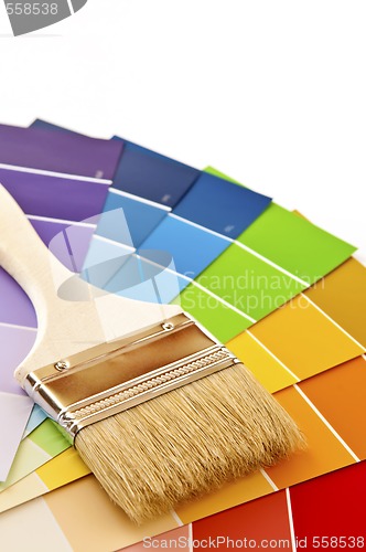 Image of Paint brush with color cards