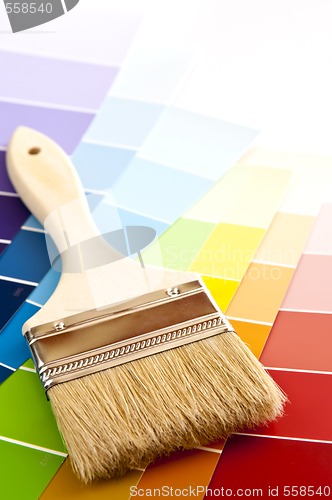 Image of Paint brush with color cards