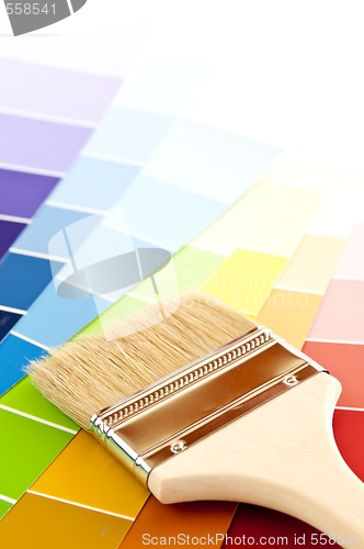 Image of Paint brush with color cards