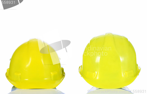 Image of two yellow helmet