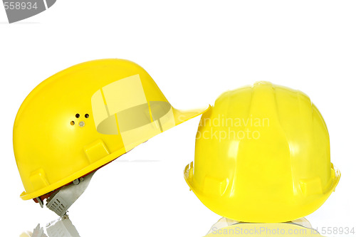 Image of two yellow helmet