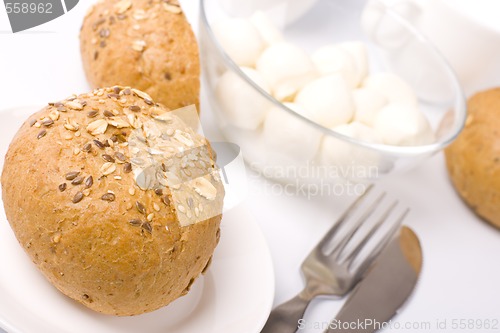 Image of bread and mozzarella