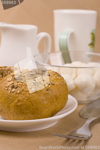 Image of bread and mozzarella