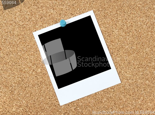 Image of Blank photo on a corkboard