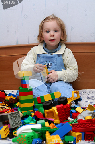 Image of Playing with cube blocks