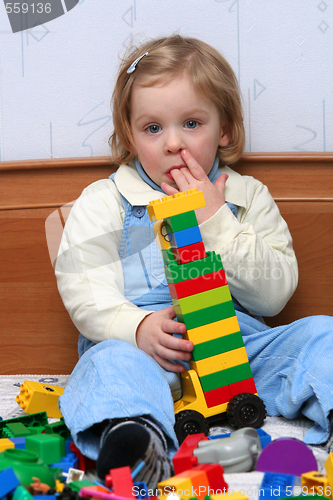 Image of Playing with cube blocks