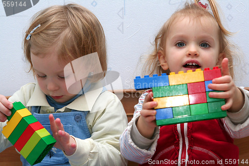 Image of Playing with cube blocks