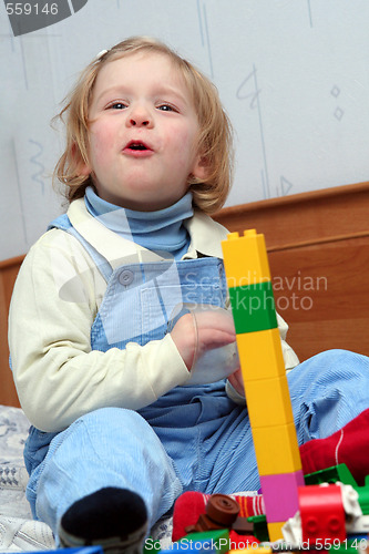 Image of Playing with cube blocks