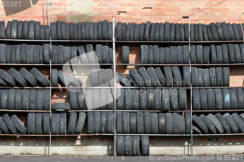 Image of wall of tires